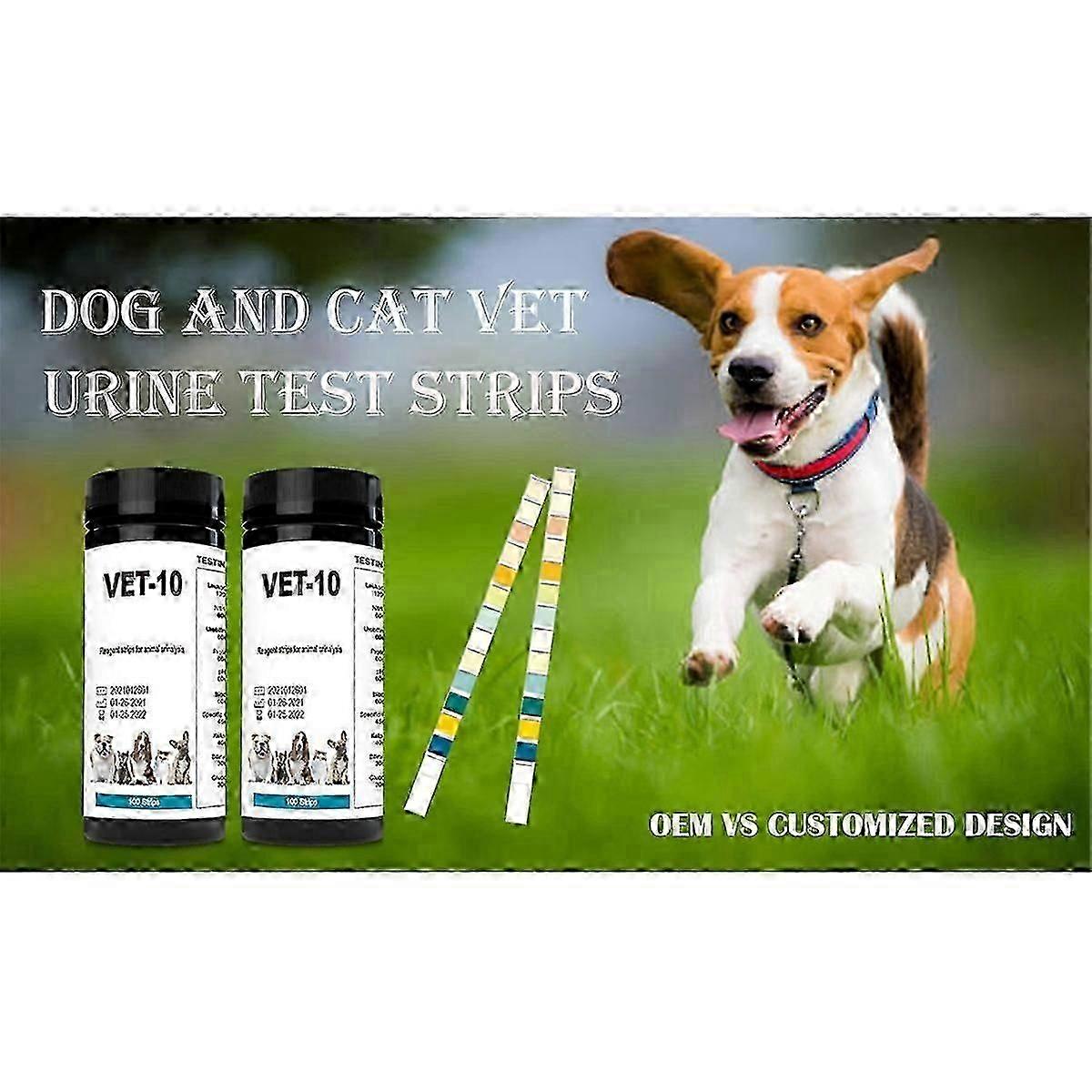 Pet Urine Testing Strips, 100 Urinalysis Parameter Tests compatible with Dogs,Cats,Vets, Accurate Testing compatible with V