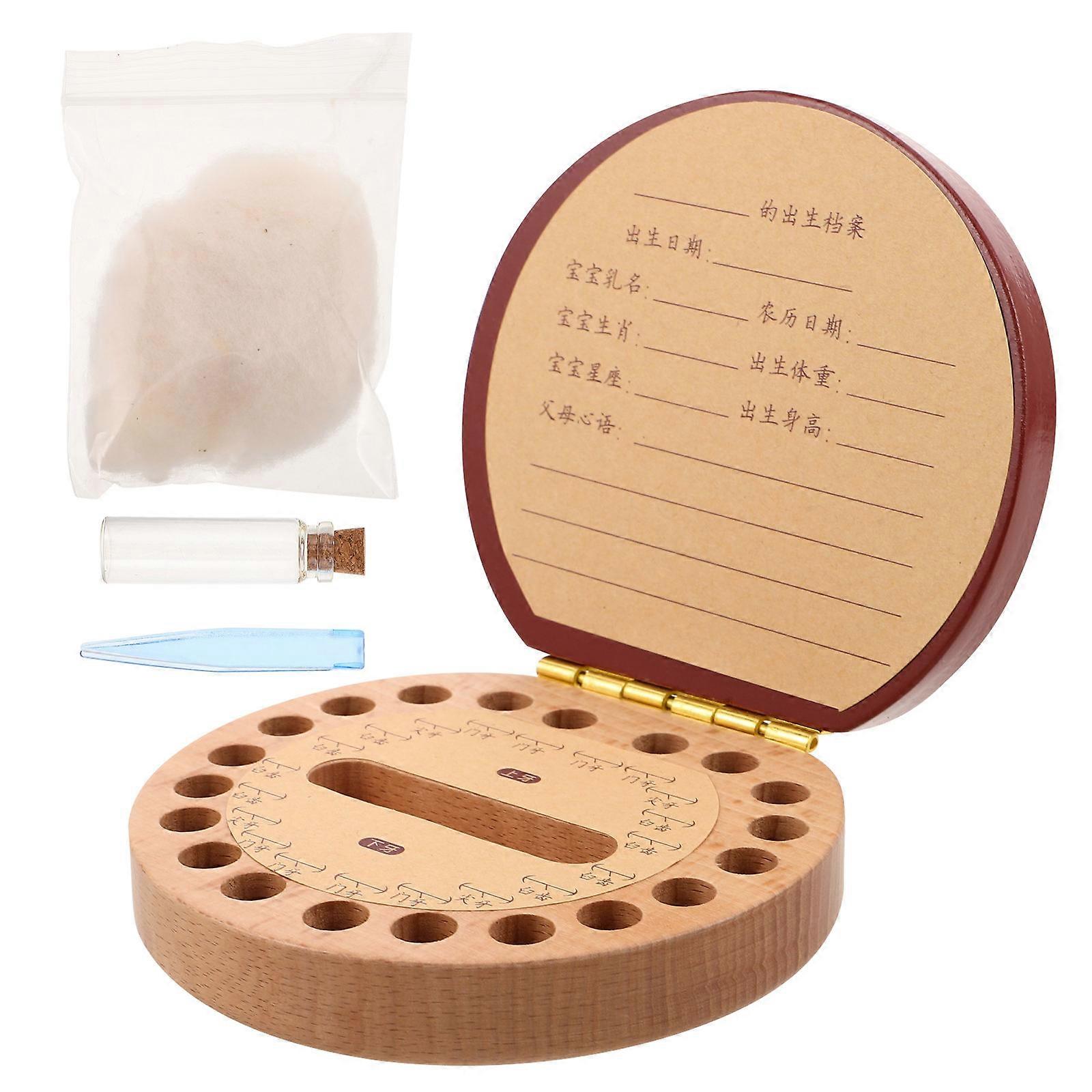 Baby Tooth Holder Wooden Storage Box for Keepsake Multifunctional Use