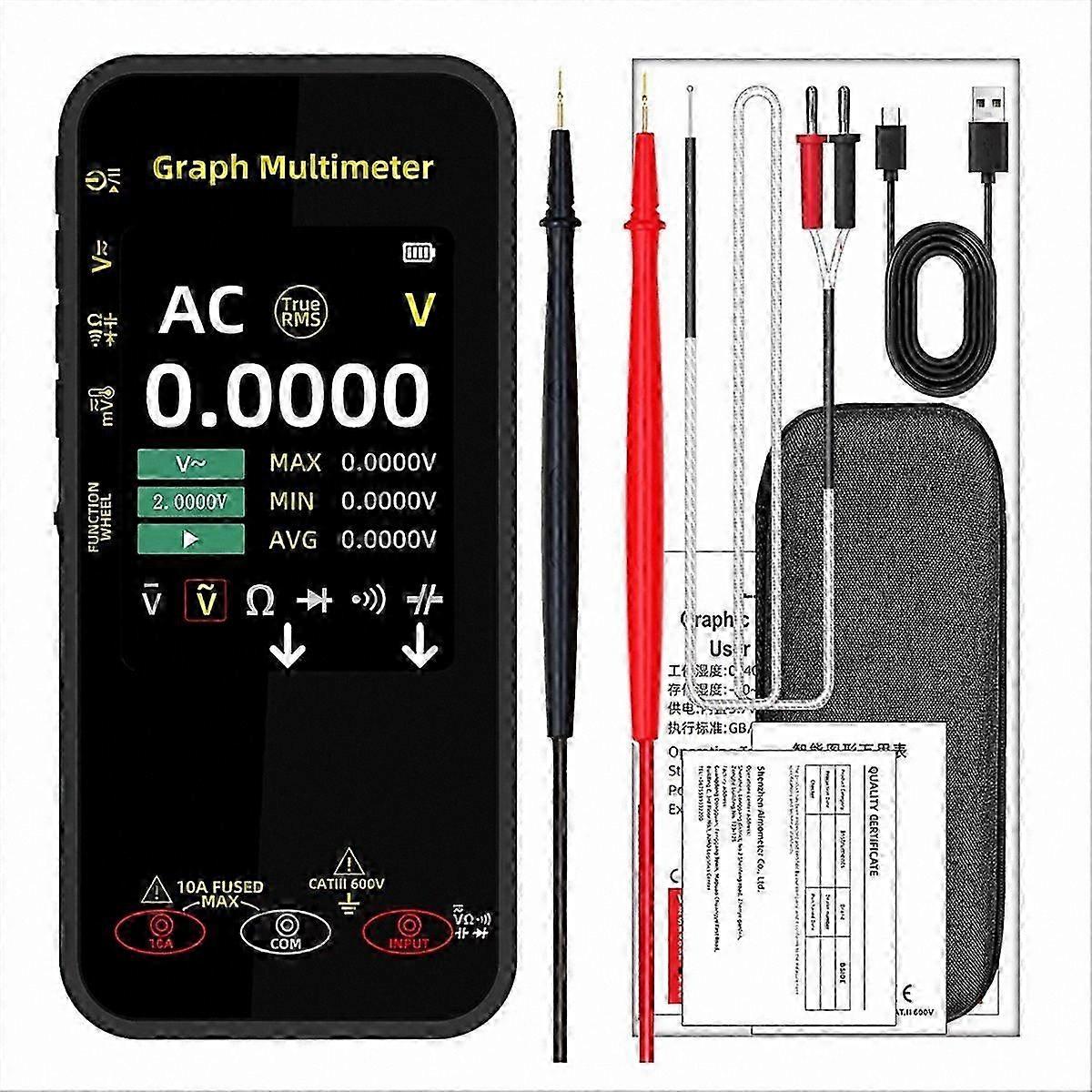Intelligent Digital Multimeter with Voltage Waveform Recording, Temperature Testing, and Current Measurement Functionality