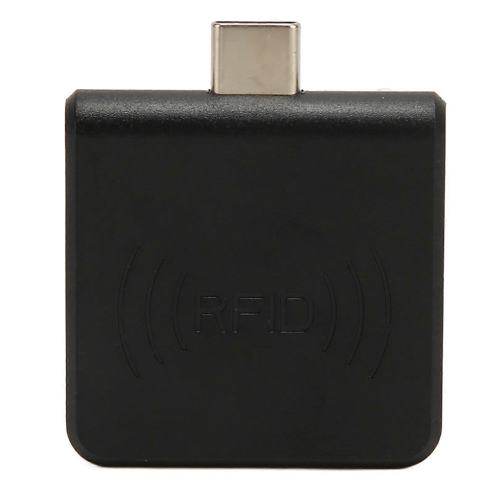 Type C Credit Card Reader for Android 125Khz RFID Smart Card Reader with Buzzer Plug and Play Black