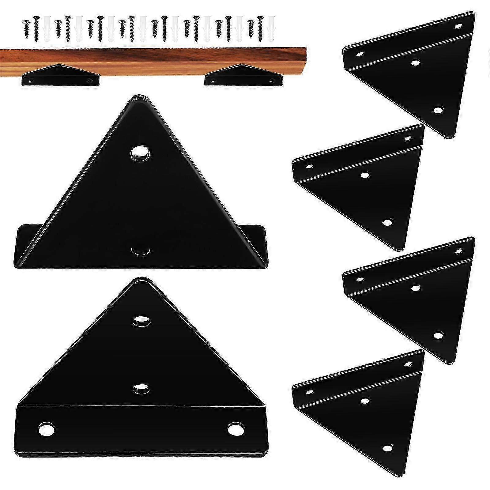 6pcs Floating Shelf Brackets Hidden Wall Mount Shelf Brackets Metal Supporting Brackets