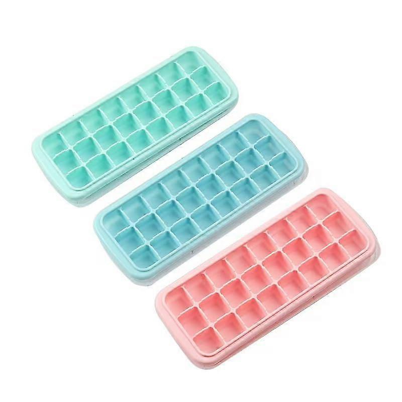 Ice Cube Tray Silicone Mold with Lid, Easy Release Stackable Design, BPA  for Freezer Use
