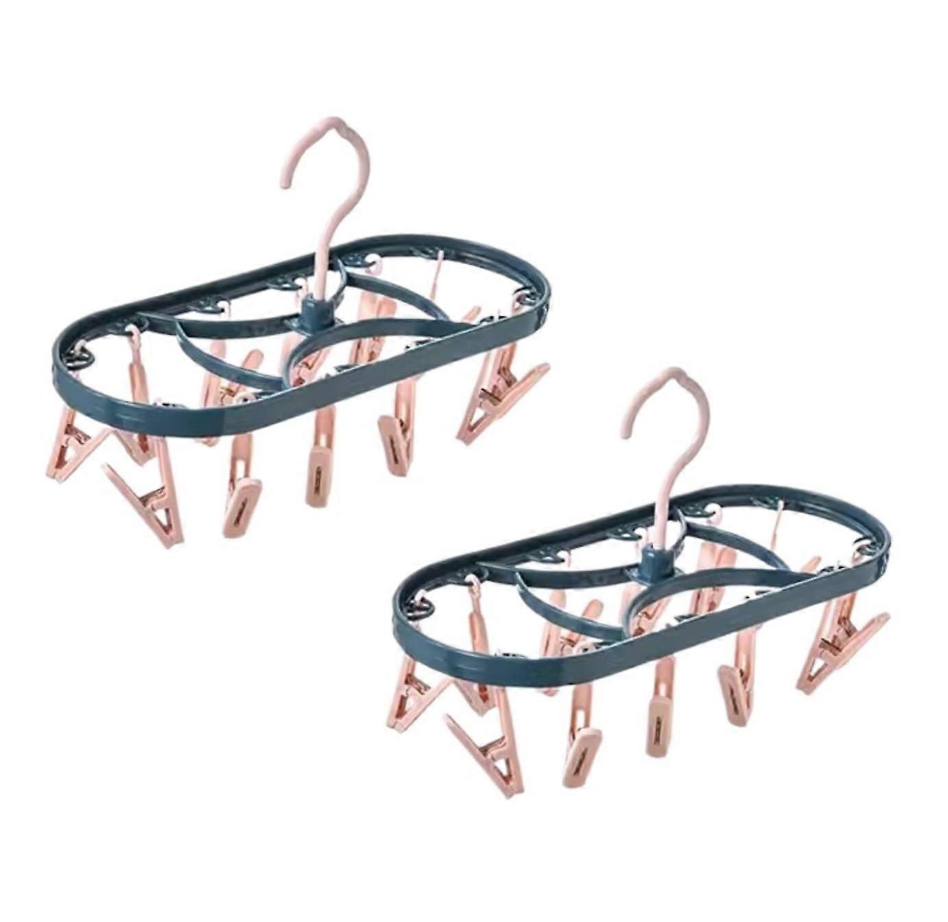 Clothes Hangers 2pcs Pink Foldable 360 Degree Rotating AntiSlip Space Saving Wardrobe Organizer