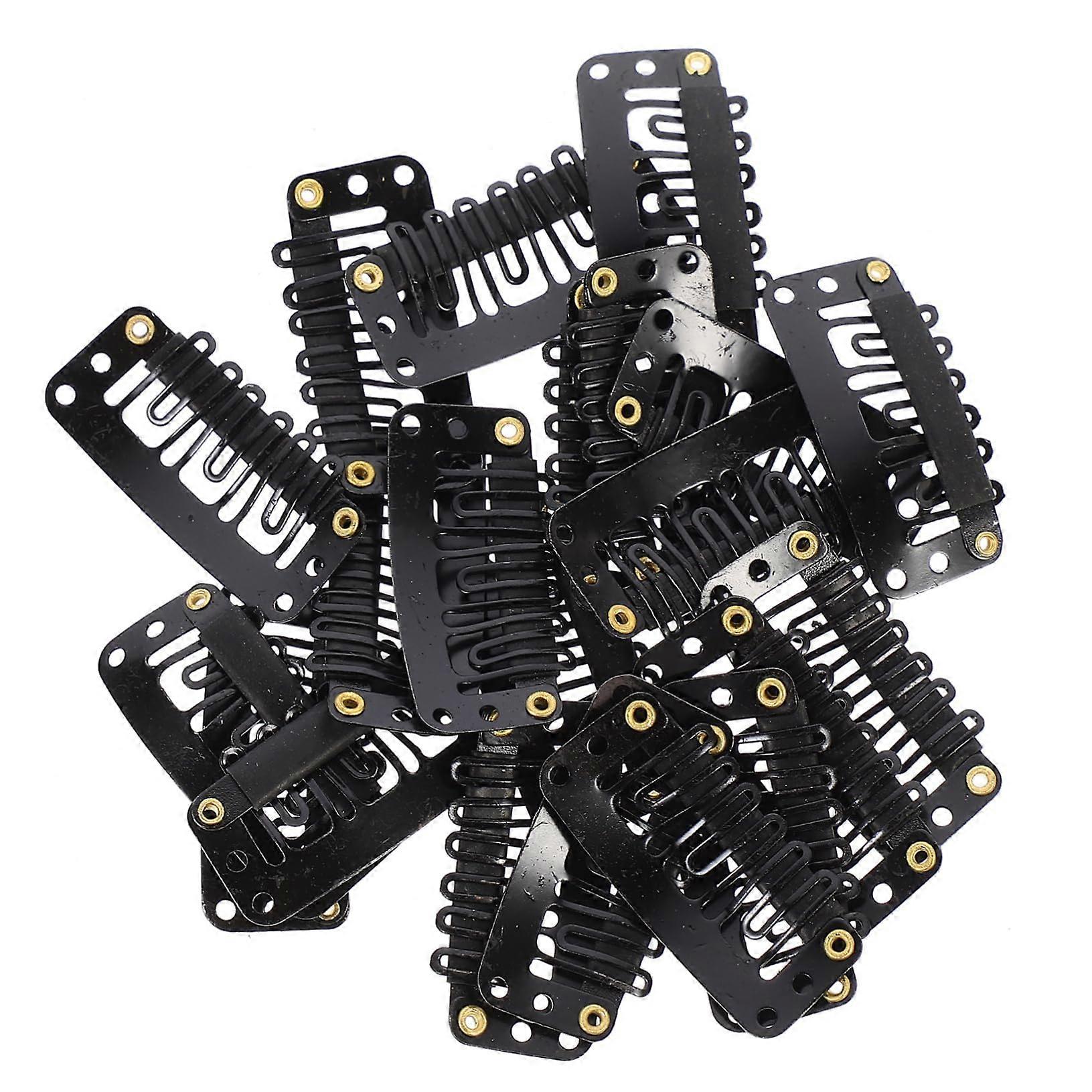 60pcs Black UShape Wig Clips for Hair Extensions, Secure Fit with Comfortable Snap Design