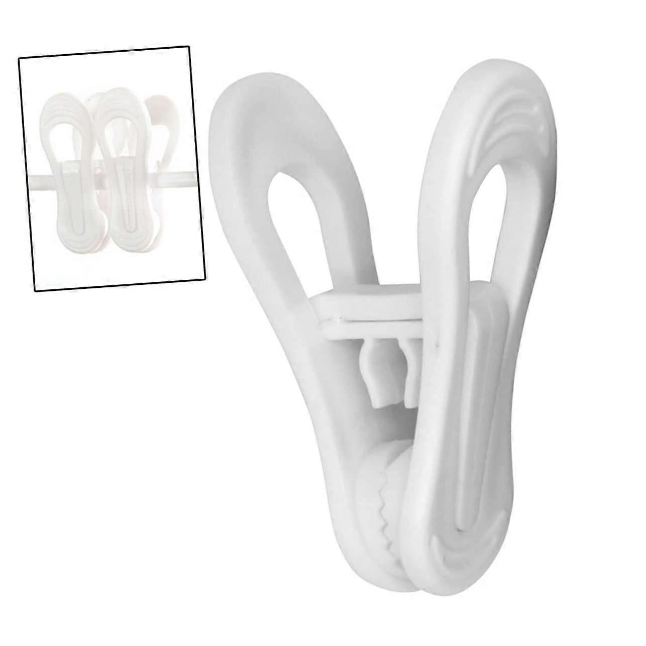 Plastic Windproof Clothes Clips Large White Clothespins with NoSlip Grip for Clothesline Drying 25pcs