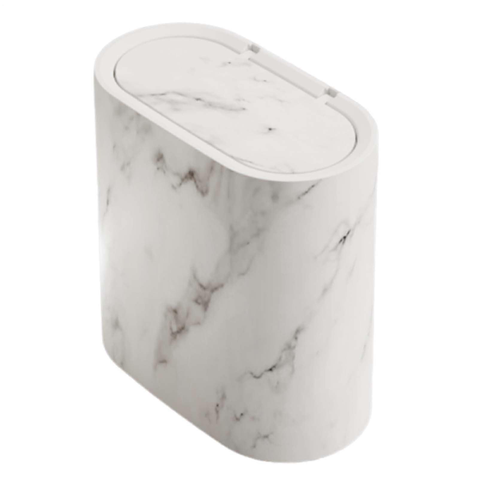 Bathroom Trash Can with Lid, Slim SpaceSaving Design, Touch Waste Disposal, White