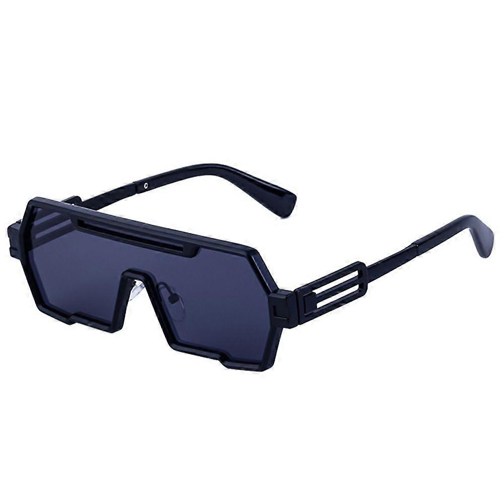 Oversized Steampunk One-Piece Sunglasses Men Big Frame Luxury Brand Punk Sun Glasses for Male Vintage Square Eyewear Shade