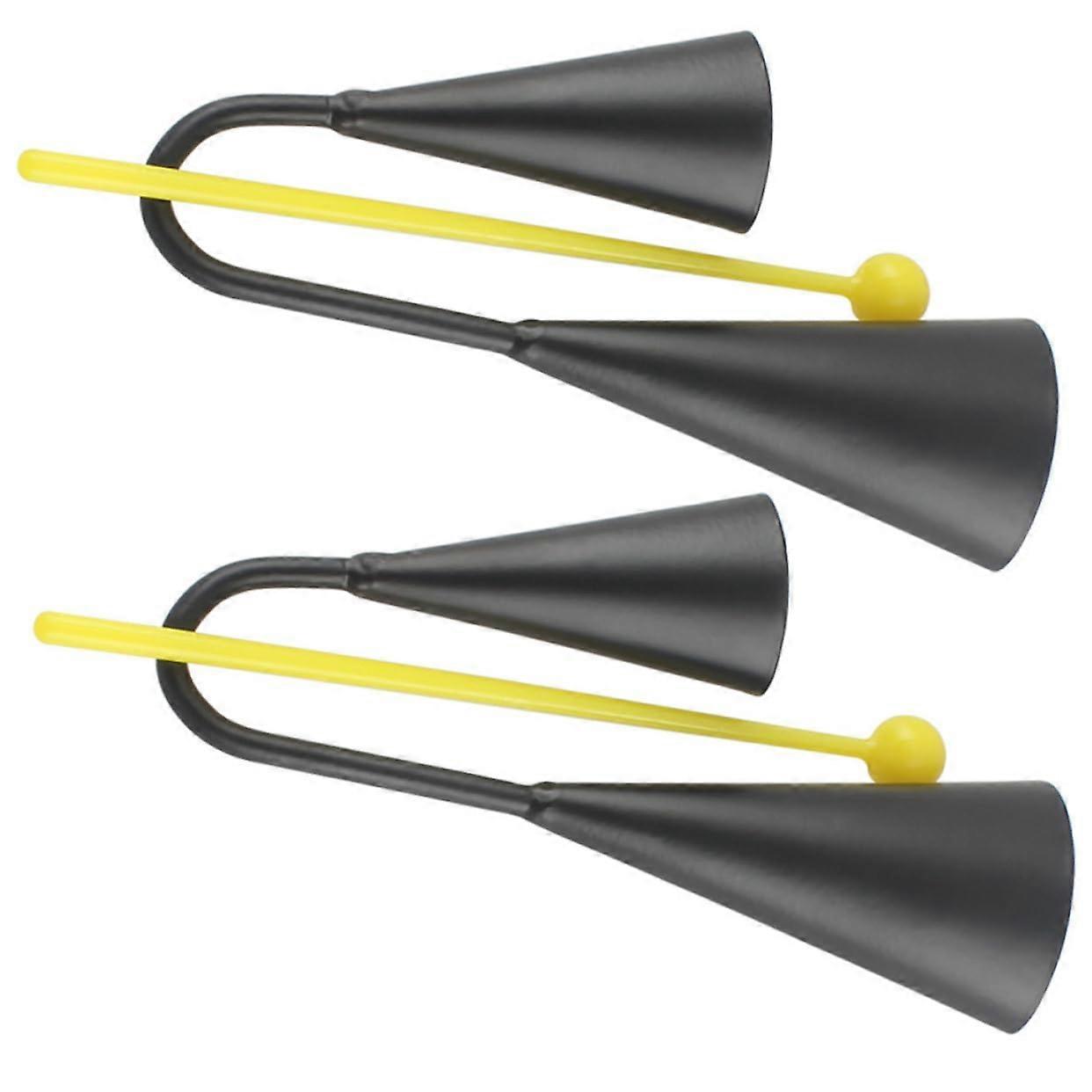 Cowbell Percussion Instrument with Secure DoubleEar Mount, Clear Tone, Stick Included, 2 Sets