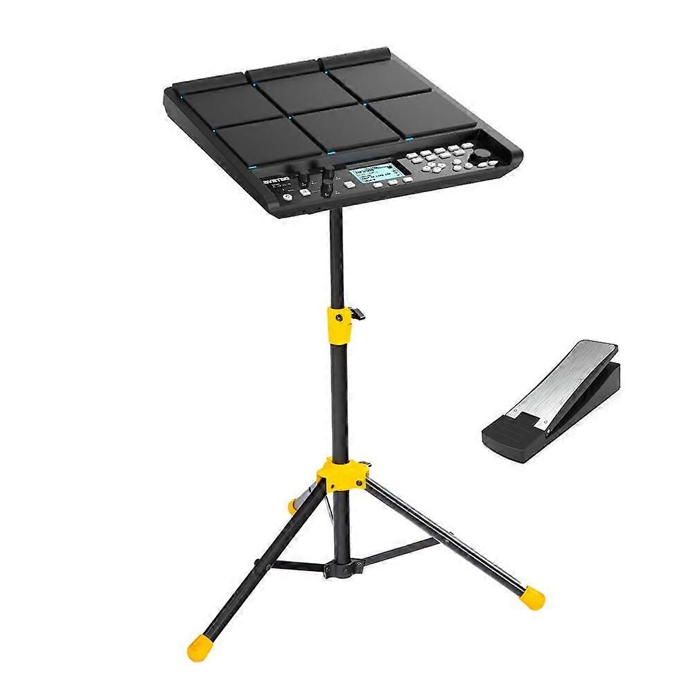 Electronic Drum Sample Pad with Stand and Foot Pedal, Instant Sound Sampling, Foldable Tripod