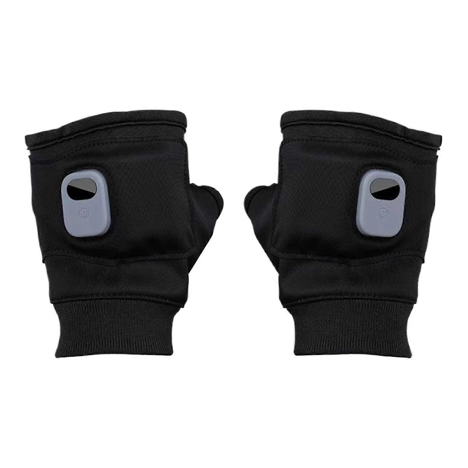 Rechargeable Heated Gloves Half Finger with Mitten Cover, 3 Heat Modes for Winter Cycling Skiing