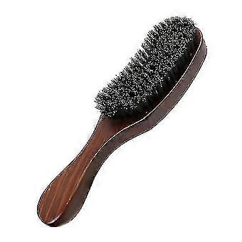 Brosse à cheveux à poils de sanglier, brosse à vagues courbes, brosse à cheveux à palettes douces pour femmes, brosse à cheveux à vagues naturelles (brune)