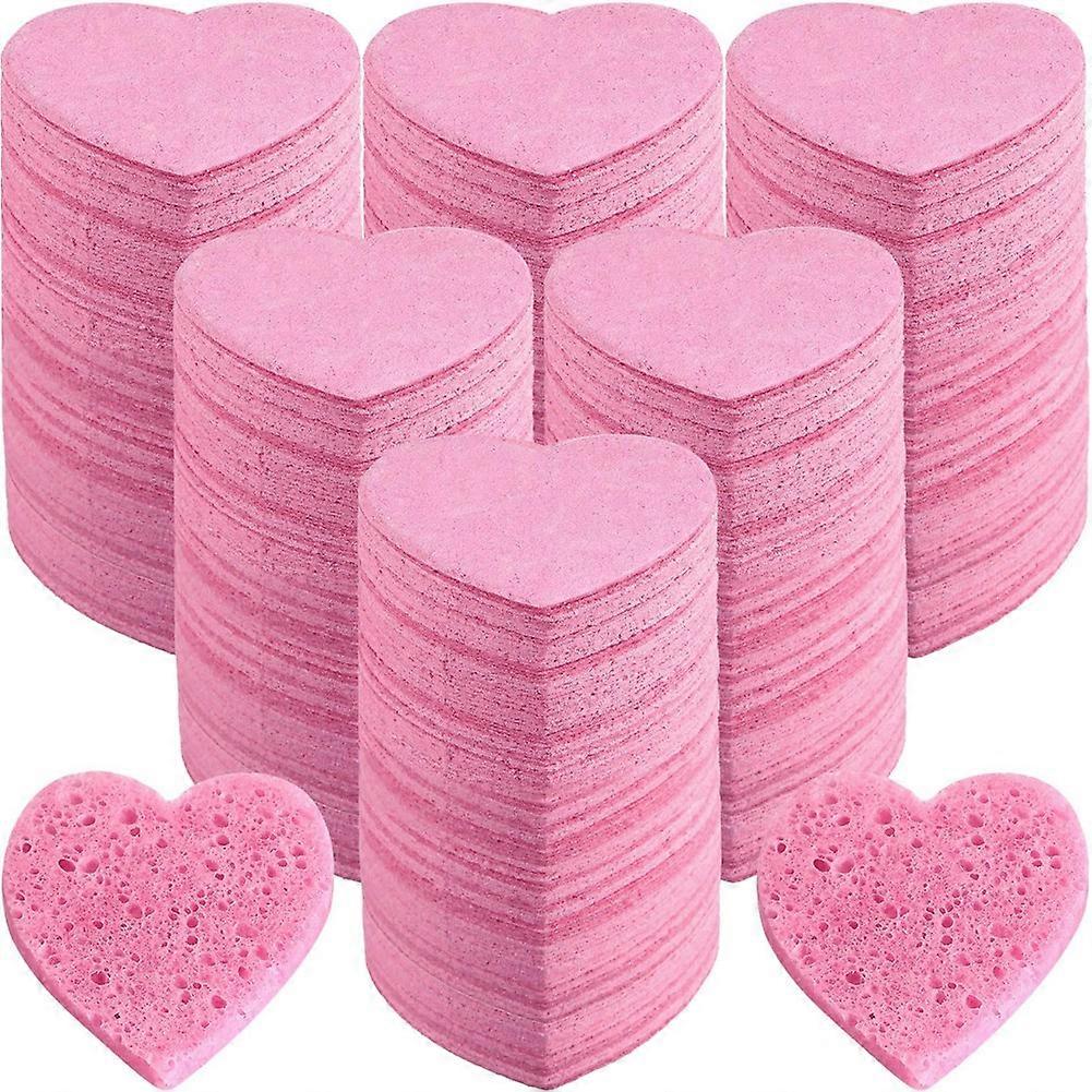 100 Count Compressed Sponges Heart Shape Face Sponges