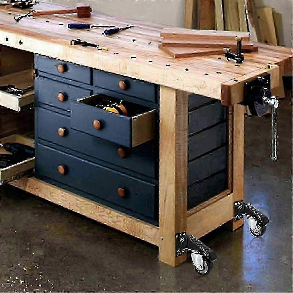 Kit de roulettes d'établi robustes et rétractables