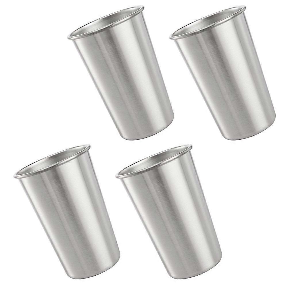 Stainless Steel Beverage Cups for Drinking 4Pcs Small Juice Cups Silver