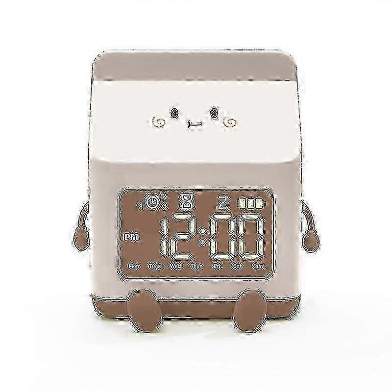 Cartoon Fun Milk Box LED Digital Display Countdown Alarm Clock