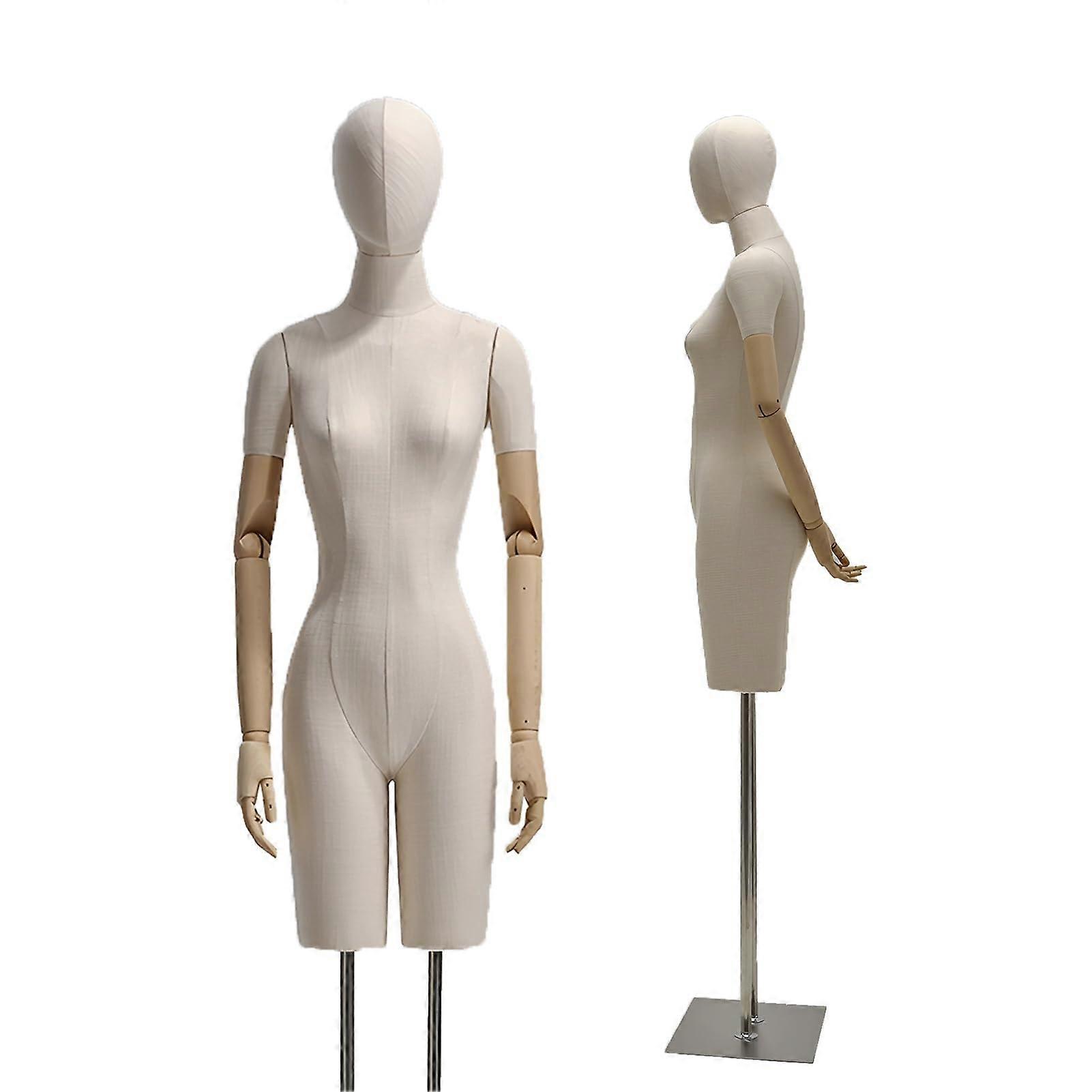 Full Body Female Mannequin with Adjustable Height and Stable Rectangular Base, Medium Dress Form