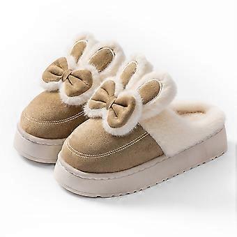 Konijnenslippers voor knusse binnenschoenen met dikke, zachte zool, warme winterschoenen voor thuis.