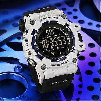Horloge voor heren - Groot digitaal display, schokbestendig, 5 ATM waterbestendig, stopwatch, alarm, lichtgevend, week/datum, 12/24-uurs weergave