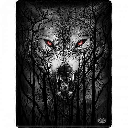 Spiral Forest Wolf Fleece Double Sided Blanket