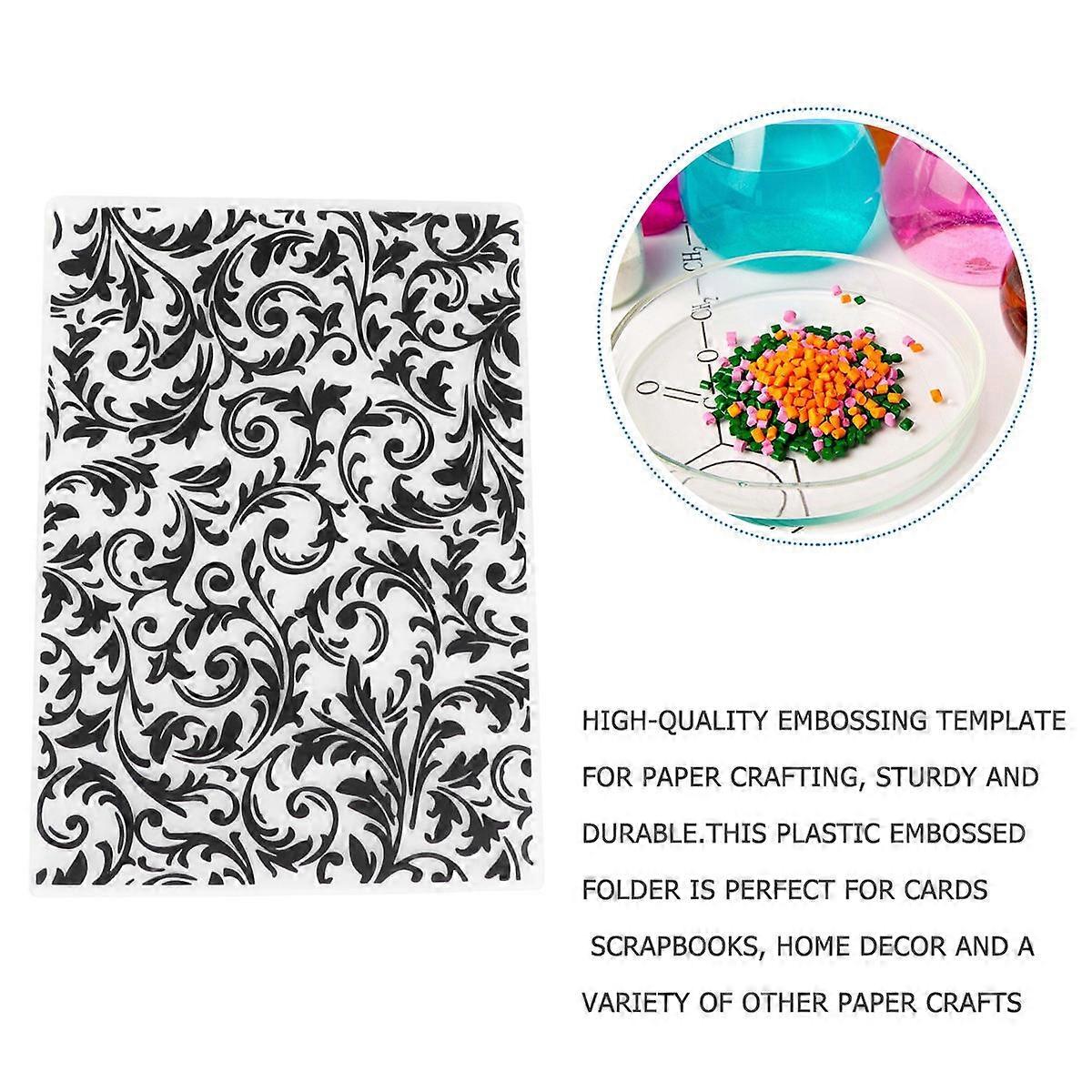 Embossing Folder DIY Plastic Embossing Stencil for Decoration 2Pcs Black