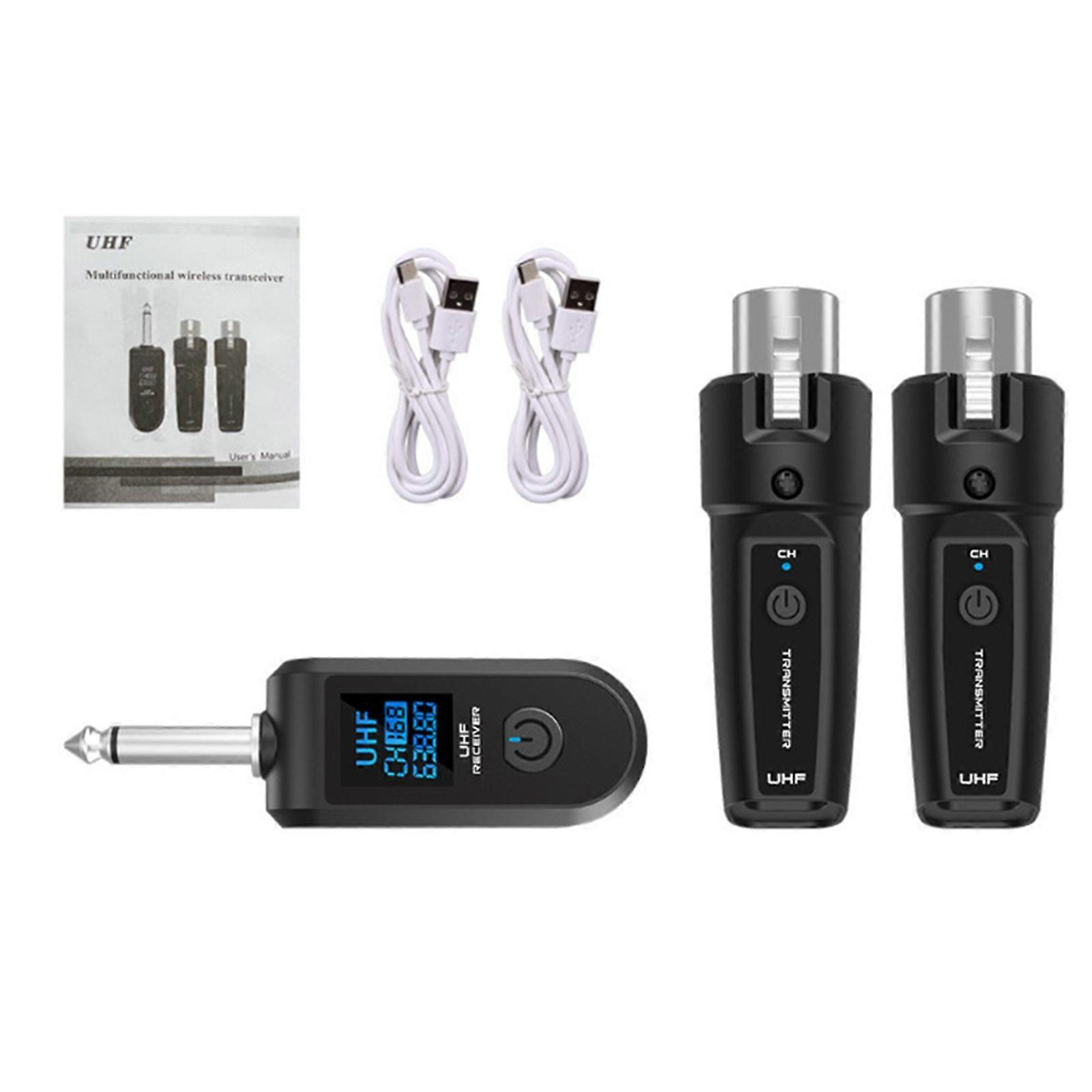 Wireless Microphone Adapter for Dynamics Mic XLR Wireless Transmitter Receiver System for Live Performance