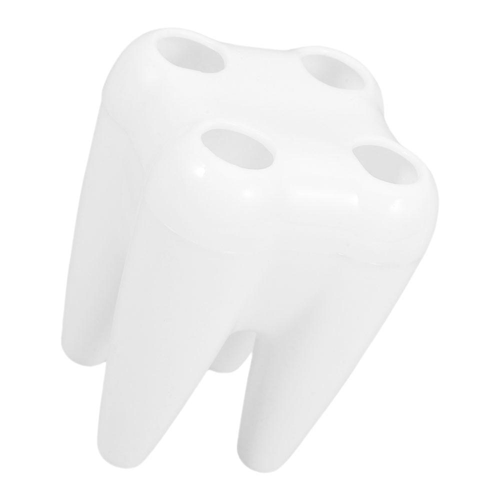 Bathroom Toothbrush Holder White Tooth Shape Decorative 4Pcs