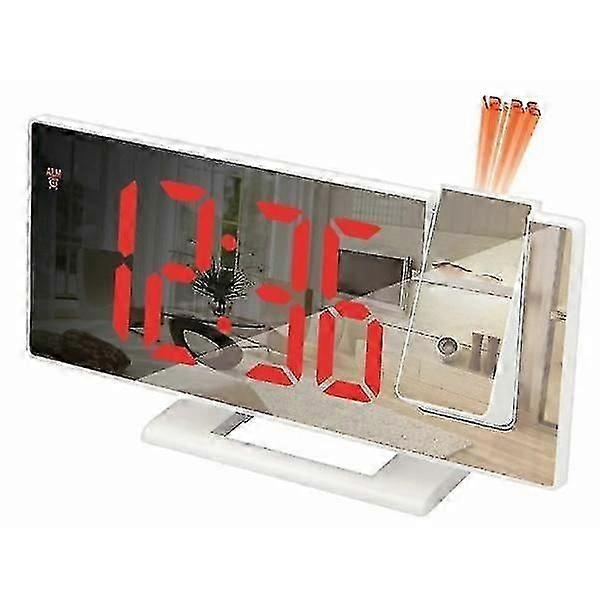 LED Digital Wall Clock Projection Clock Projector Ceiling Clock with Time Temperature Display Backlight Snooze Clock for Hom