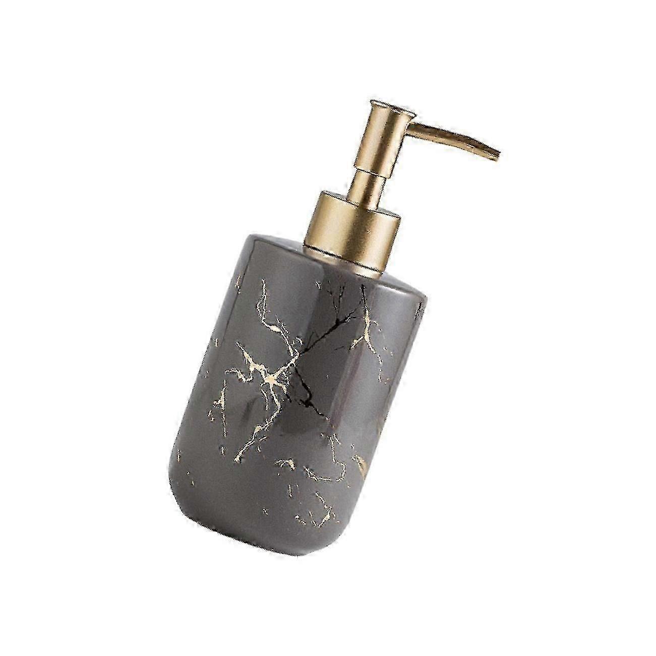 Ceramic Soap Dispenser 300ml Marble Pattern Pump Bottle for Kitchen Accs