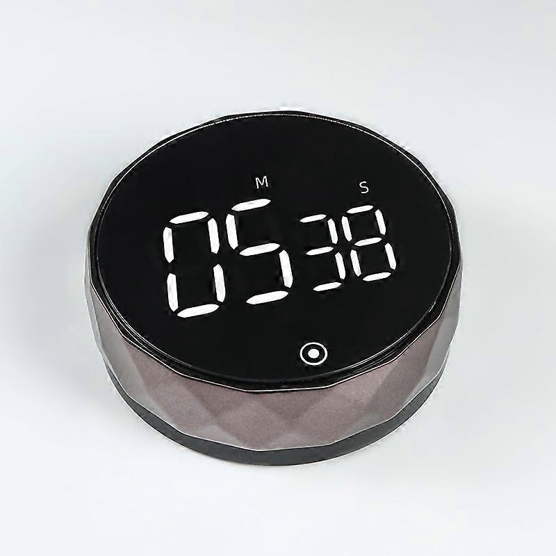 Timer, tire timer, round magnetic rotating LCD kitchen timer, home and outdoor baking/learning brown timer