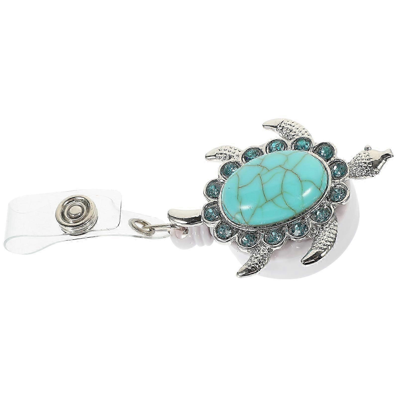 Badge Reel Decorative Turtle Shape Badge Buckle with Retractable Function