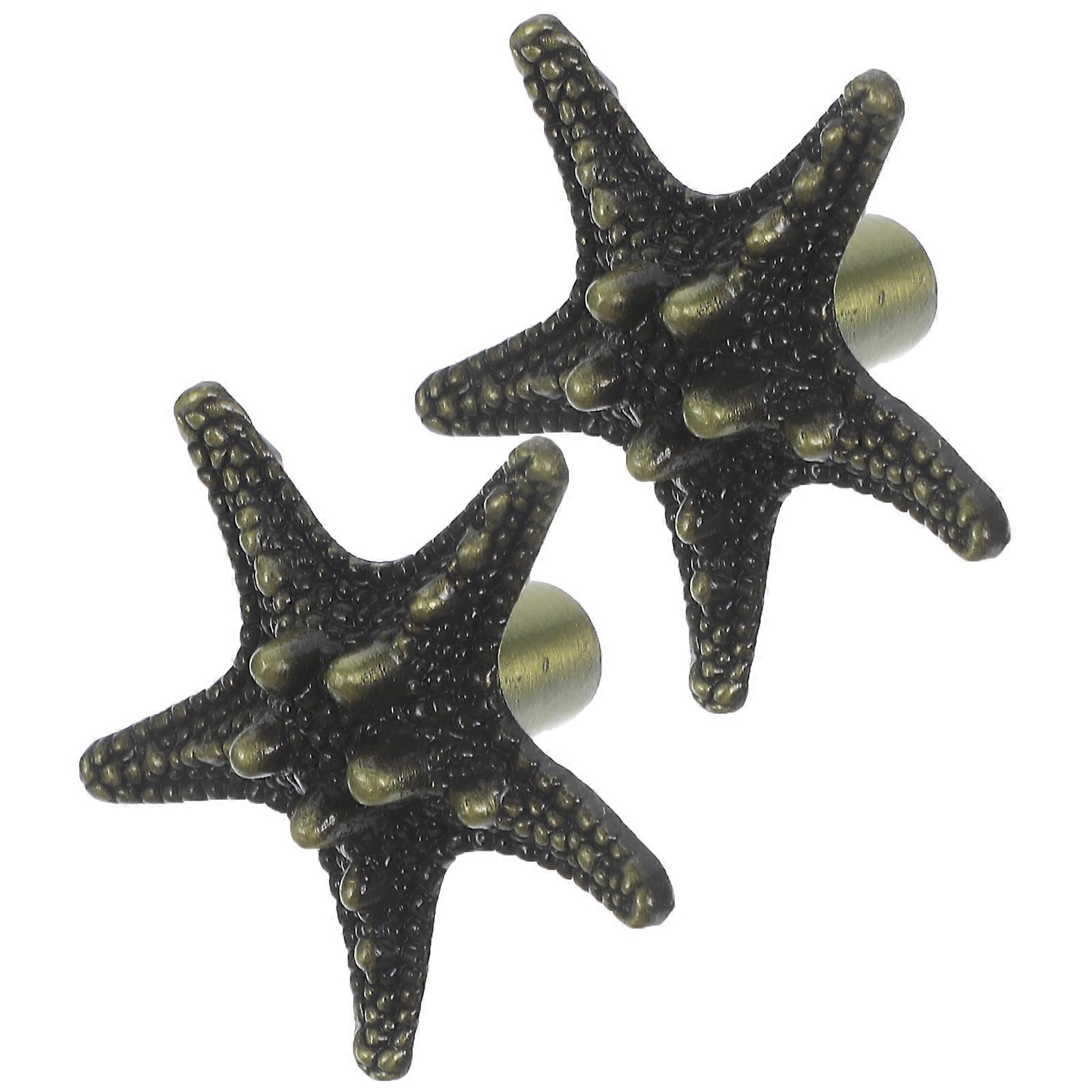 2pcs Sea Star Shaped Wardrobe Handle Knobs Handle Drawer Knobs Door Knobs