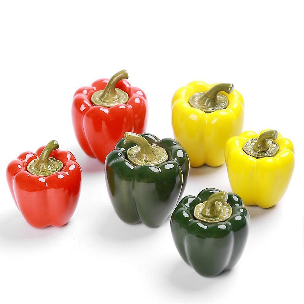 3Pcs Ceramic Food Storage Jar Red Mini Shape Canister