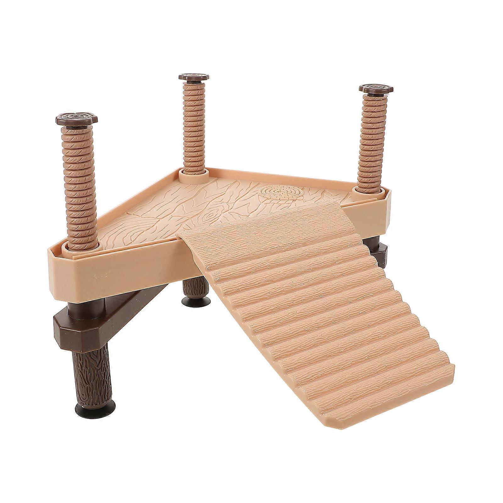 Small Turtle Pier Wooden Floating Basking Platform for Turtle Tank