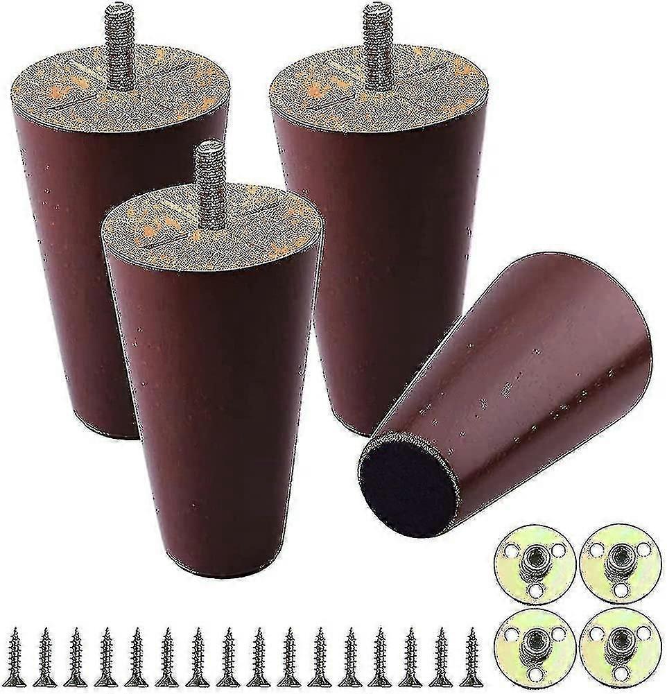 Pernas para conjunto de móveis de 4, pernas de móveis 4 polegadas, noz de fita do século médio