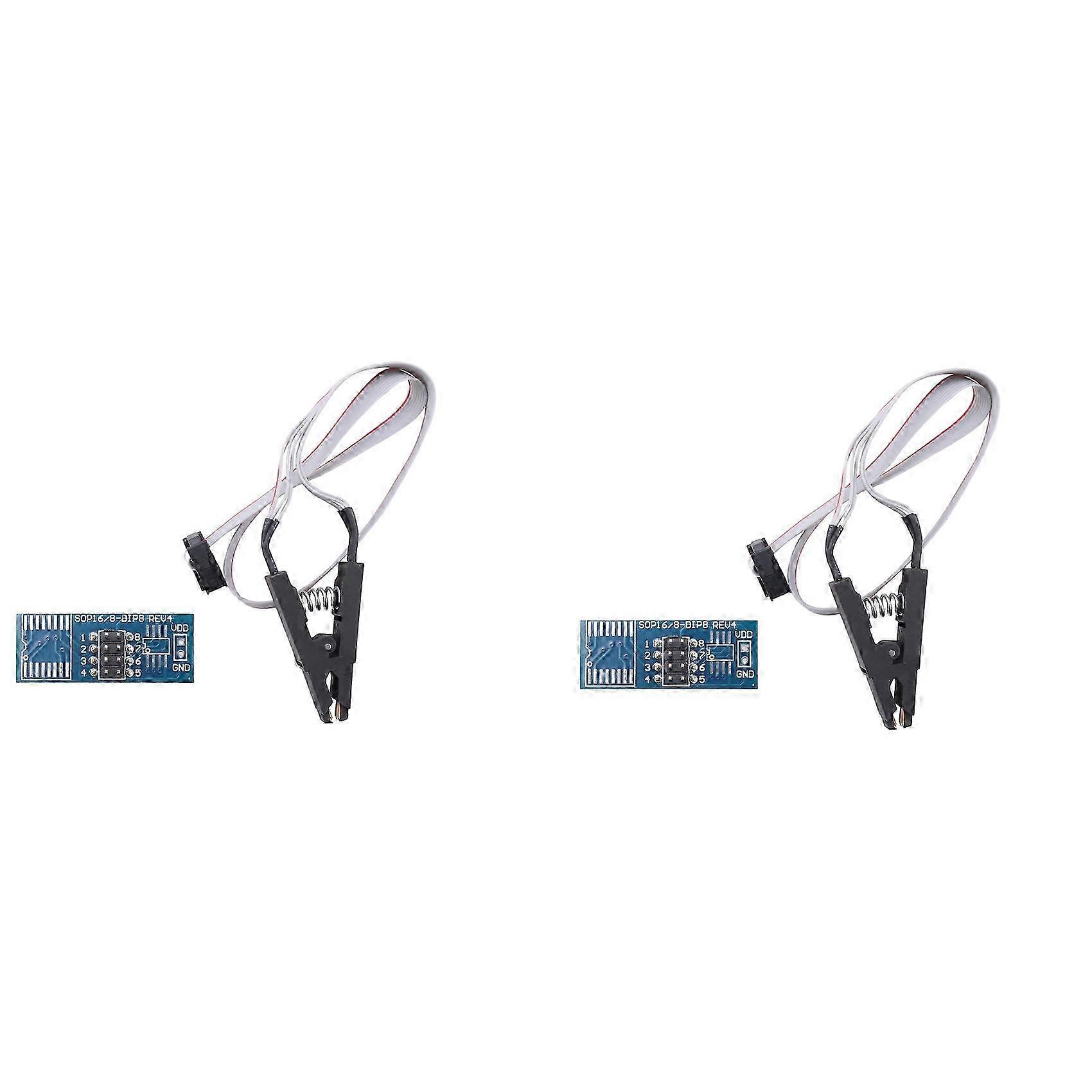 2X SOIC8 SOP8 Flash Chip IC Test Clips Socket Adapter Programmer BIOS/24/25/93