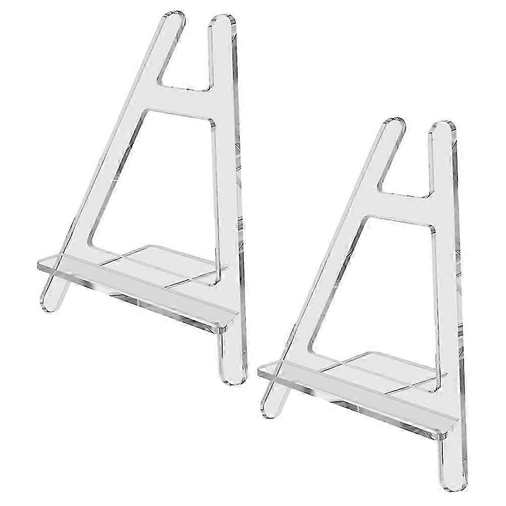 Acrylic Plate Stand for Display Multi-Functional Tabletop Use 2Pcs Transparent Holder