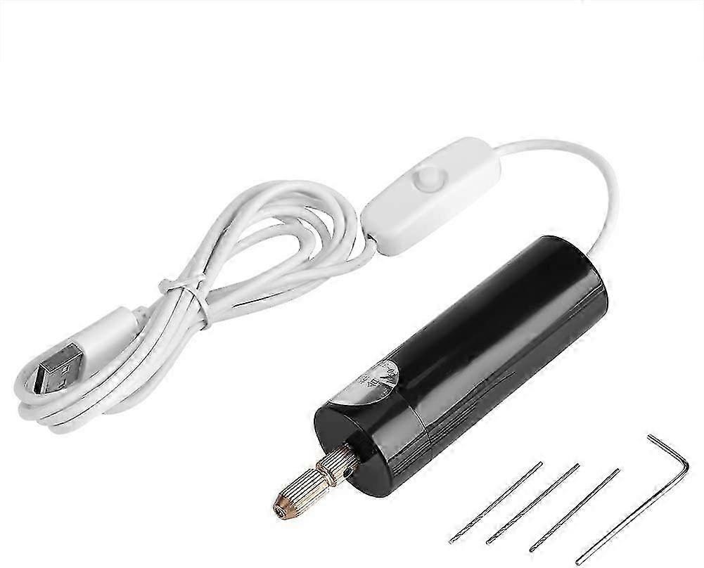 Mini Portable Electric Drill Micro USB Small Chuck Tools with 3 Bits