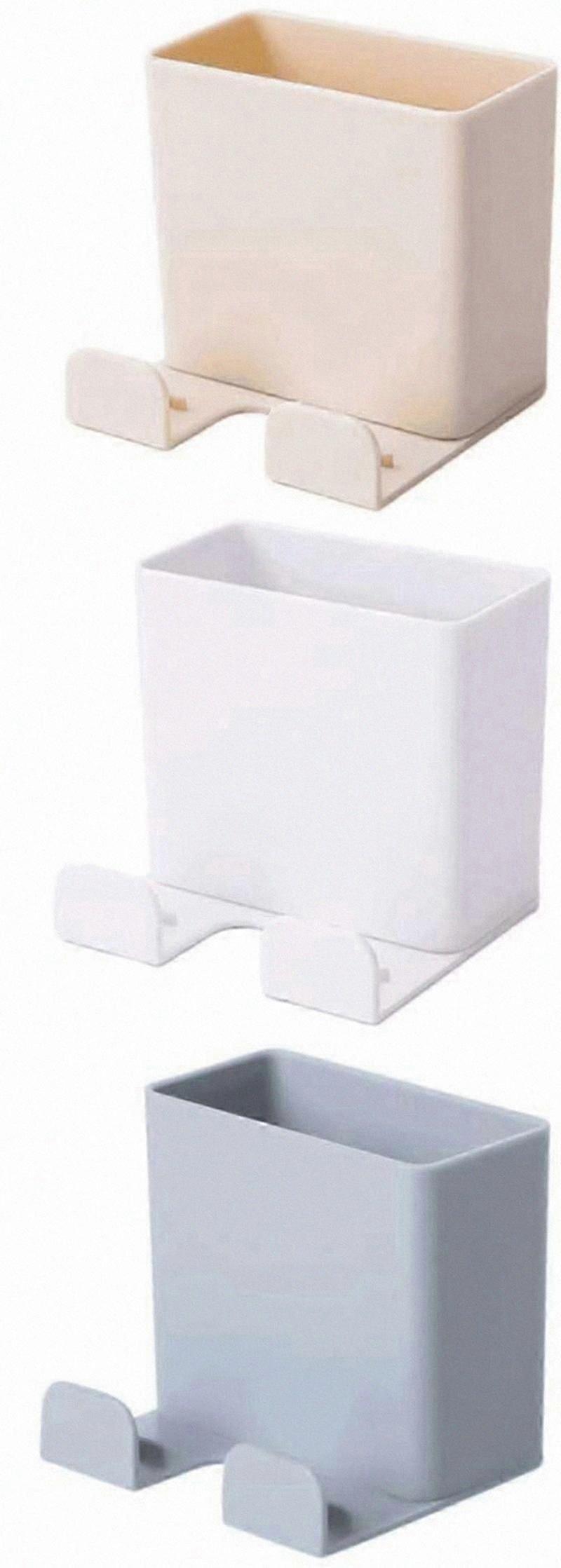 3pcs Wall Mounted Remote Control Storage Box ABS Wall Mounted Storage Bracket