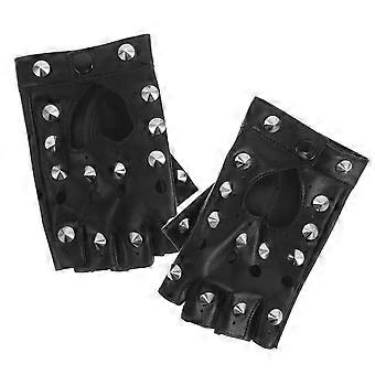 Punk vingerloze handschoenen, halve vinger PU-handschoenen voor dames, 1 paar, comfortabel