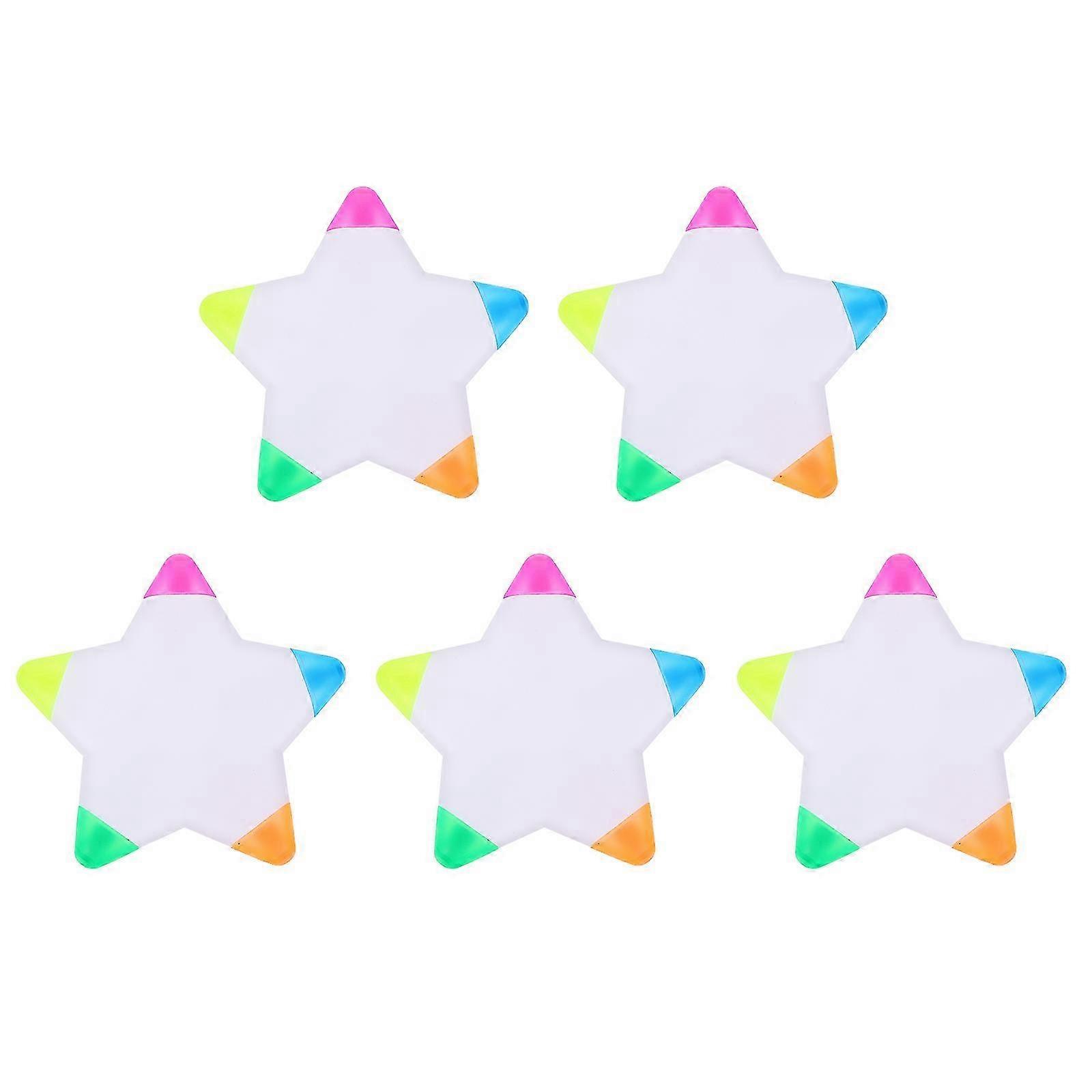 5PCS Star Shape Fluorescent Pen Multi-purpose Creative Fluorescent Pen
