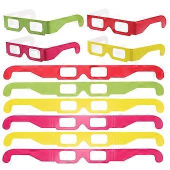 20 Stück Regenbogen Herzen Beugung Brille Herz Formen 3D Brille Spezialeffekt Licht für Outdoor Musik Party Displays Holiday Clubs Lichter