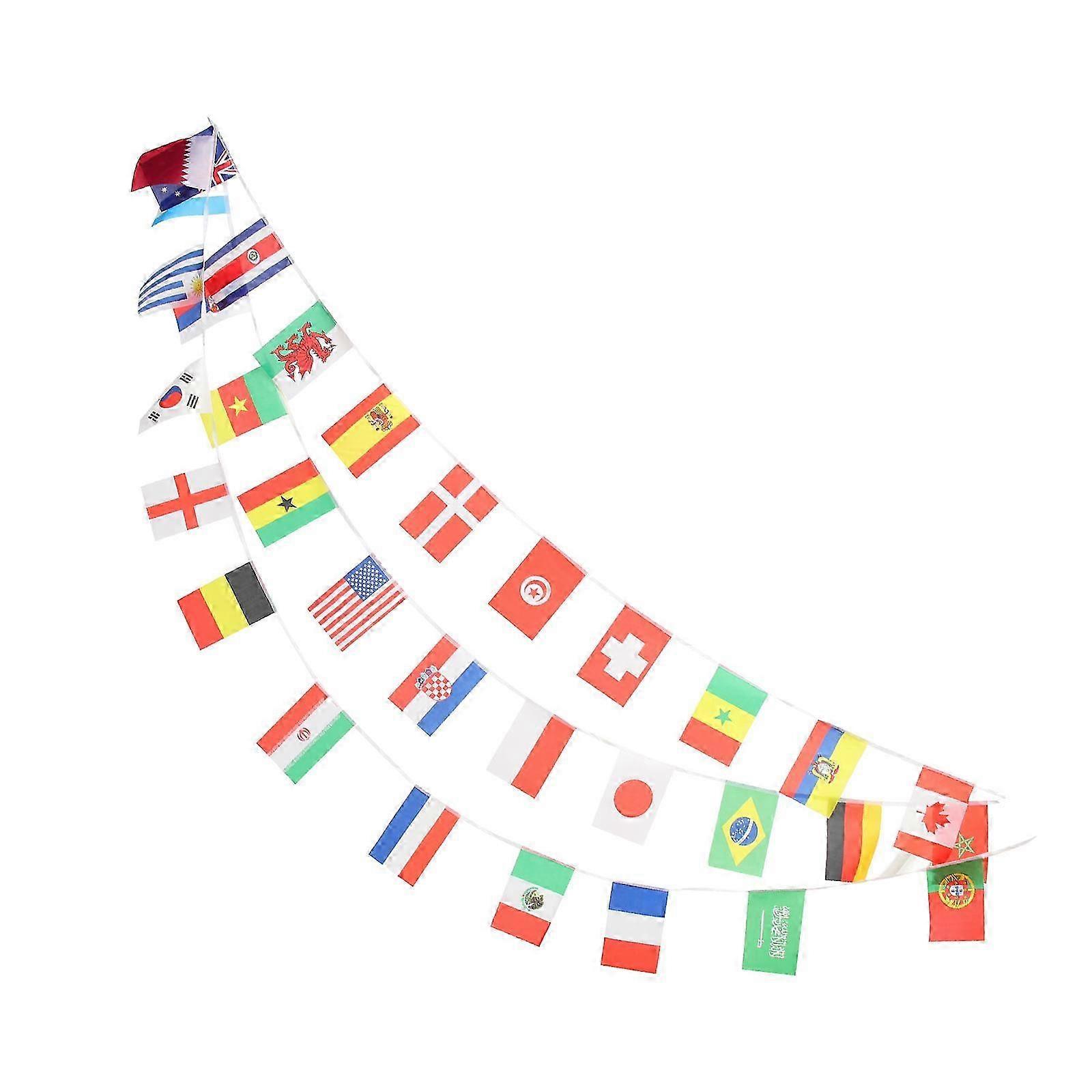 Assorted Color String Flag Banner 4Pcs for Festive Wall Decoration