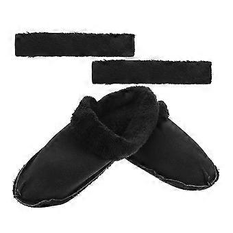 Black Plush Shoe Inserts for Winter Foot Warmers 1Set Removable Insoles