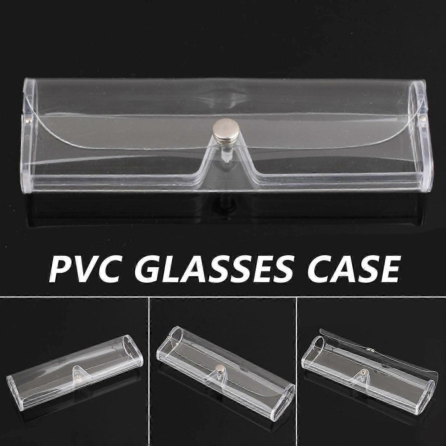 Soft Eyeglass Case Rectangular Clear PVC Plastic Sunglass Box Button Closure