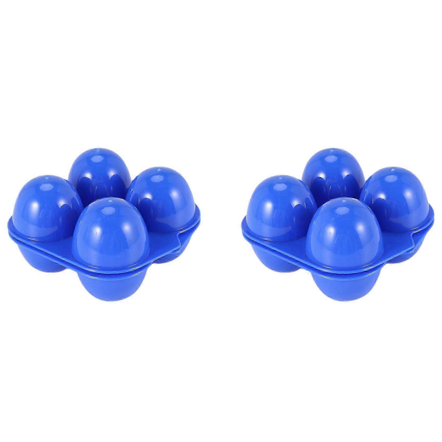 2X Camping Egg Box Plastic Egg Box Egg Storage Box Portable Egg Box 4 Egg Box