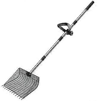 Chicken Poop Scooper for Sand,Rake & Pooper Scooper with Large Sifting Shovel, Adjustable Handle , Coop Litter Scoop XI