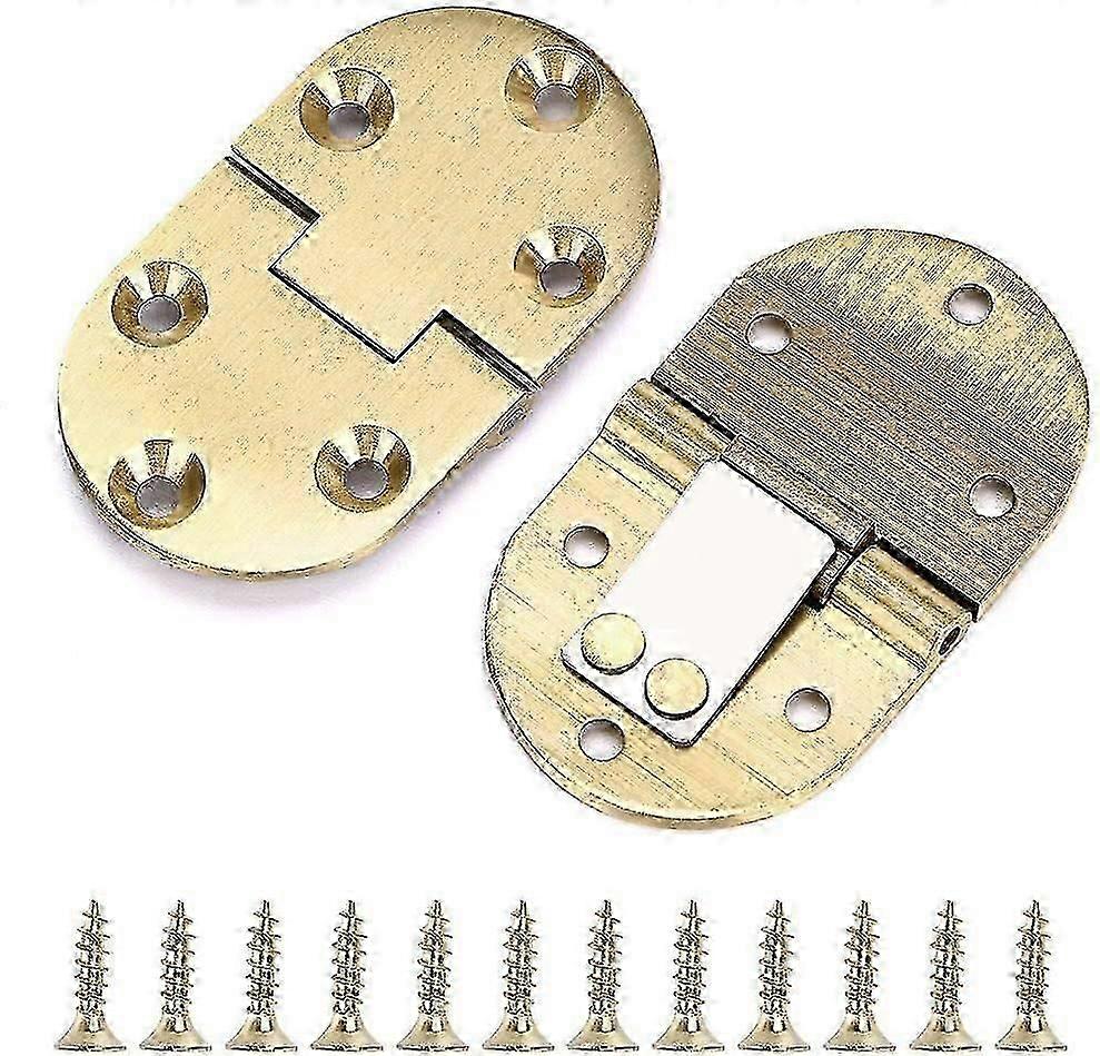 2 Pcs Solid Brass Hinges, Drop Front Desk Drawer Butt Hinges with Screws for Table Sewing Machine