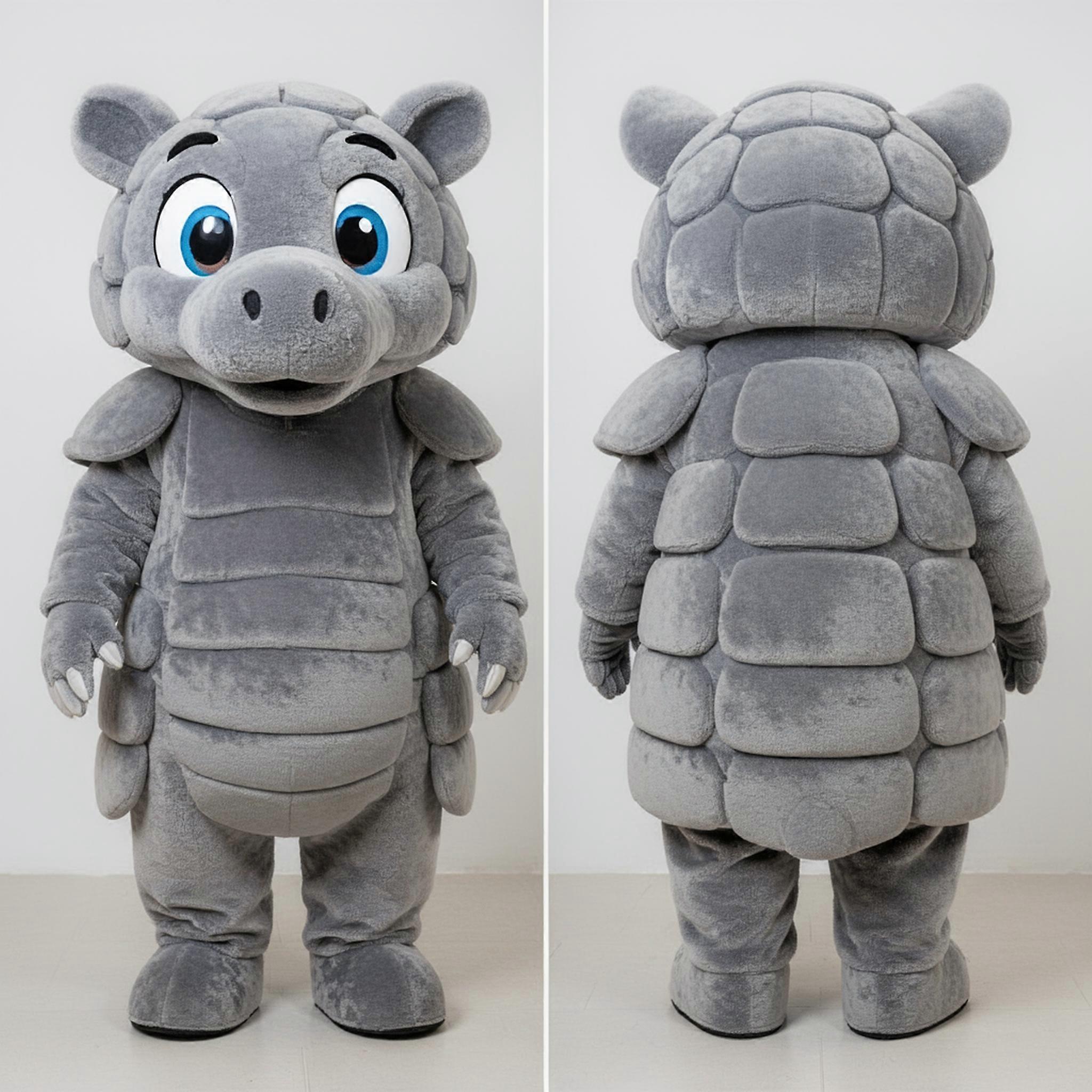 MASTICOT Gray Armored Glyptodon Mascot