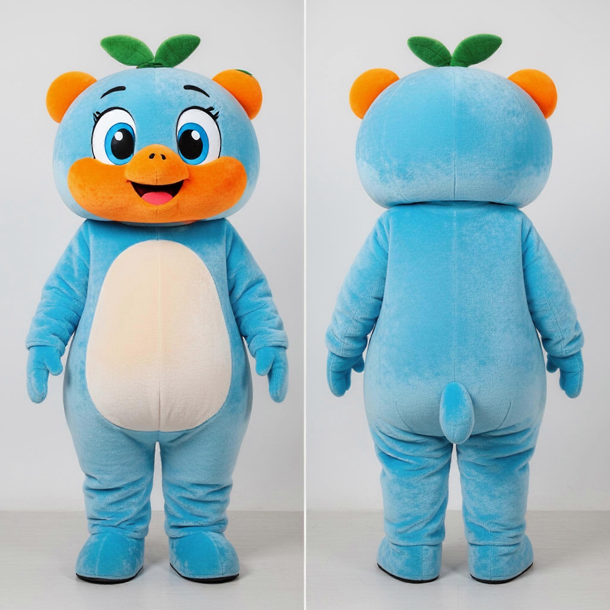 MASTICOT Sky Blue Velvety Orange Mascot