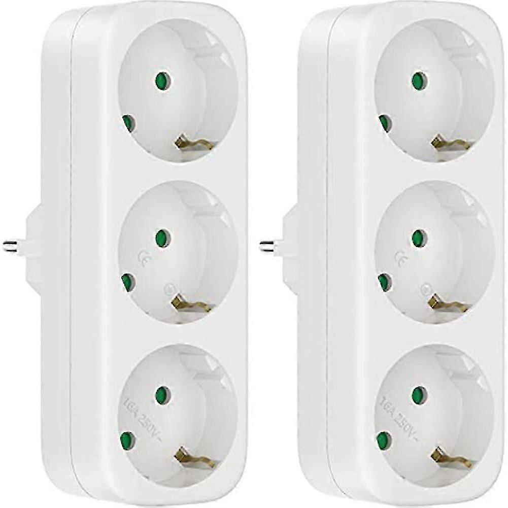 Multi Socket Without Cable, 250V/16A Socket Adapter, Portable Sockets, 3680W Converter Socket EU Plug,2 Pack 26-27
